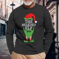 Xmas Holiday Matching Ugly Christmas Sweater The Bearded Elf Long Sleeve T-Shirt Gifts for Old Men