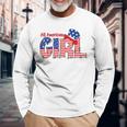 All American Girl Matching Fourth 4Th Of July Long Sleeve T-Shirt Gifts for Old Men