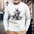 Bear Playing Acoustic Guitar Vintage Guitarist Music Lovers Guitar Long Sleeve T-Shirt T-Shirt Gifts for Old Men