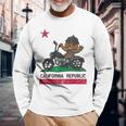 California Republic Flag Bear Biker Motorcycle Long Sleeve T-Shirt T-Shirt Gifts for Old Men