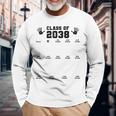Class Of 2038 Handprint Grow With Me Pre-K Graduation Long Sleeve T-Shirt Gifts for Old Men