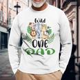 Dad Of The Wild One Zoo Birthday Safari Jungle Animal Long Sleeve T-Shirt Gifts for Old Men