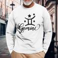Gemini Born In May June Birthday Gemini Zodiac Long Sleeve T-Shirt Gifts for Old Men