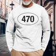 Georgia Area Code 470 Oval State Pride Long Sleeve T-Shirt Gifts for Old Men