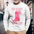 Lets Go Girl Cowboy Hat And Boot Trendy Pink Cowgirl Rodeo Rodeo Long Sleeve T-Shirt T-Shirt Gifts for Old Men