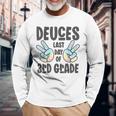 Goodbye Peace Out 3Rd Grade Deuces Last Day Of 3Rd Grade Long Sleeve T-Shirt T-Shirt Gifts for Old Men