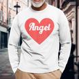 I Heart Angel First Names And Hearts I Love Angel Long Sleeve T-Shirt Gifts for Old Men