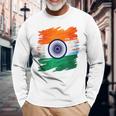 India Independence Day 15 August 1947 Indian Flag Patriotic Long Sleeve Gifts for Old Men
