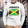 Jamaica Flag Holiday Vintage Grunge Jamaican Flag Long Sleeve T-Shirt Gifts for Old Men