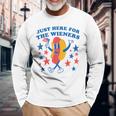 Im Just Here For The Wieners 4Th Of July Hotdog Long Sleeve T-Shirt Gifts for Old Men