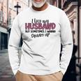 Leopard I Love My Husband But Sometimes I Wanna Square Up Long Sleeve T-Shirt Gifts for Old Men