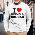 I Love Being A Cougar I Heart Being A Cougar Long Sleeve T-Shirt Gifts for Old Men