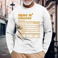 Mac And Cheese Nutrition Facts 2021 Thanksgiving Nutrition Long Sleeve T-Shirt Gifts for Old Men