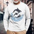 Orca Killer Whales Bouquet Orca Cool Pisces Long Sleeve T-Shirt Gifts for Old Men