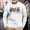 Peace Love Wirehaired Pointing Griffon Dog Patriotic America Long Sleeve T-Shirt Gifts for Old Men