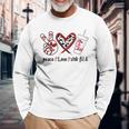 PeaceLoveChik Fil A Casual Print Cute Graphic Long Sleeve T-Shirt Gifts for Old Men
