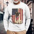 Pug American Flag 4Th Of July Independence Long Sleeve T-Shirt Gifts for Old Men
