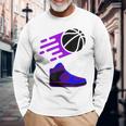 Purple Basketball Sneaker Long Sleeve T-Shirt T-Shirt Gifts for Old Men