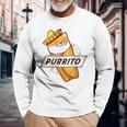 Purrito Cat Wearing A Sombrero In A Mexican Burrito Long Sleeve T-Shirt Gifts for Old Men