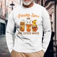 Real Estate Halloween Pumpkin Spice And Real Estate Advice Long Sleeve T-Shirt Gifts for Old Men