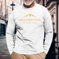 Retro Mountain Yellowstone National Park Hiking Souvenir Long Sleeve T-Shirt Gifts for Old Men