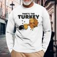 Thanksgiving Cat Fake Cat Thanksgiving Turkey Long Sleeve T-Shirt Gifts for Old Men