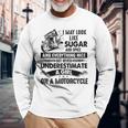 Never Underestimate A Girl On A Motorcycle Biker Motorcycle Long Sleeve T-Shirt Gifts for Old Men