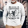 Never Underestimate An Old Man With A Bow Archery Archer Men Long Sleeve T-Shirt Gifts for Old Men