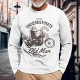 Never Underestimate Old Man Ride Motorcycle Rider Biker Long Sleeve T-Shirt Gifts for Old Men