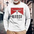 Vintage Bull Skull Western Life Country Rodeo Time Long Sleeve T-Shirt Gifts for Old Men