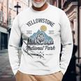 Vintage Retro Yellowstone National Park Hiking Long Sleeve T-Shirt Gifts for Old Men