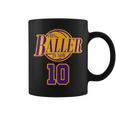 10 Years Old Birthday Basketball Baller Purple And Yellow Coffee Mug