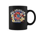 All American Retro Flower Babe 4Th Of July Usa Lip Patriotic Coffee Mug