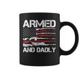 Armed And Dadly Funny Deadly Father For Fathers Day Usa Flag Coffee Mug