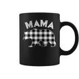 Black And White Buffalo Plaid Mama Bear Christmas Pajama Coffee Mug