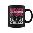 Cello Player Gift Never Underestimate A Girl With A Cello Coffee Mug