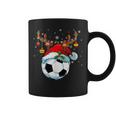 Christmas Soccer Player Santa Hat Lights Ball Xmas Pajama Coffee Mug