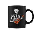 Cool Ukulele Skeleton Playing Guitar Instrument Halloween Coffee Mug