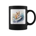 Corgi Surfing Wave Dog Surfing Corgi At The Beach Coffee Mug
