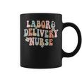 Cute Labor And Delivery Nurse Groovy L&D Nurse Flowers Coffee Mug