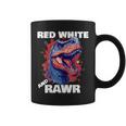 Dinosaur Red White Rawr American Flag 4Th Of JulyRex Boy Coffee Mug