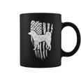 Dog Akita Silhoutte Of An Akita Dog With American Flag Background Coffee Mug