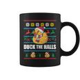 Duck The Halls Ugly Christmas Sweater Meme Coffee Mug