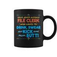 File Clerk Job Drink & Swear Humor Joke Coffee Mug