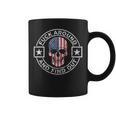 Fuck Around And Find Out Patriotic Distressed Skull Design Coffee Mug
