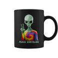 Funny Alien Peace Sign Tie Dye Peace Earthling Alien Funny Gifts Coffee Mug