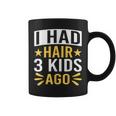Funny Bald Dad Father Of Three Triplets Husband Fathers Day Gift For Mens Gift For Women Coffee Mug