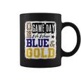 On Gameday Football We Wear Blue And Gold School Spirit Coffee Mug