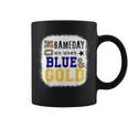 On Gameday Football We Wear Gold And Blue Leopard Print Coffee Mug