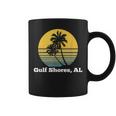 Gulf Shores Alabama Retro Vintage Palm Tree Beach Coffee Mug